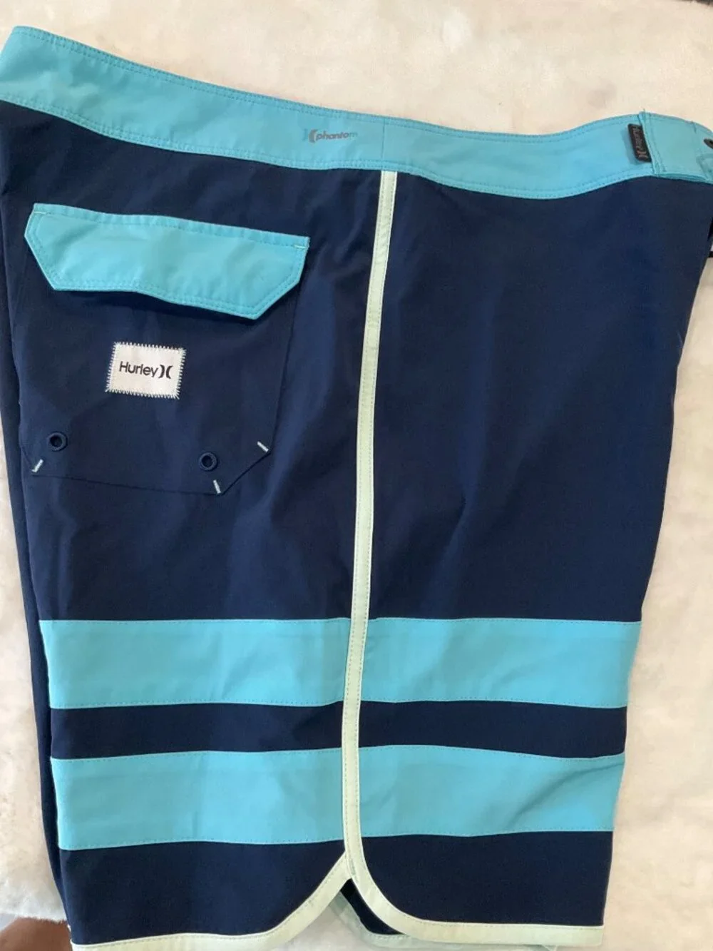 Hurley Phantom size 32 Block Party Obsidian Blue 2-tone board shorts, men's